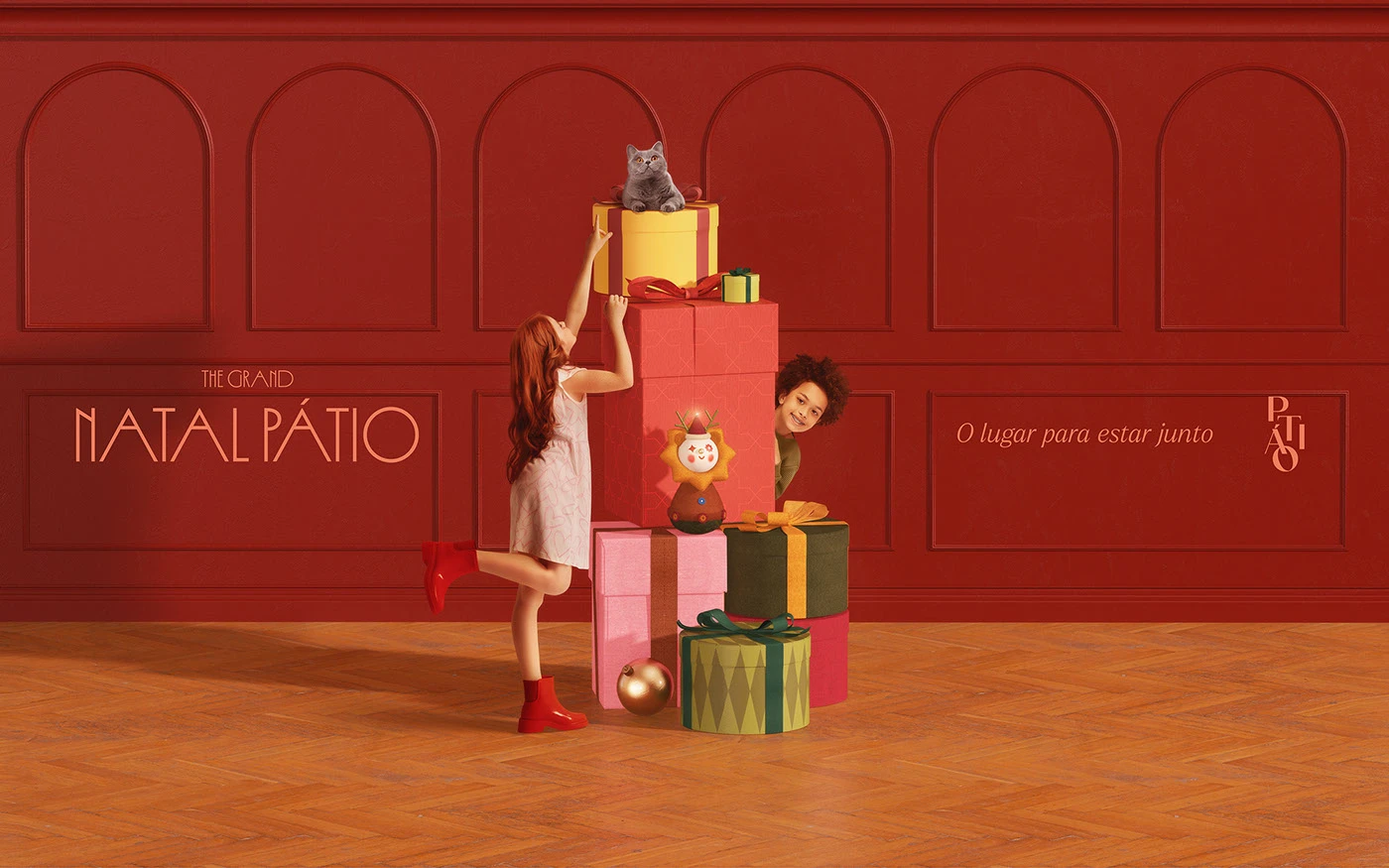 campanha Shopping Christmas ILLUSTRATION  branding  visual identity Advertising  design retouch mall