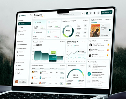 项目缩略图 - Bookary - Library Management Dashboard UX UI Design