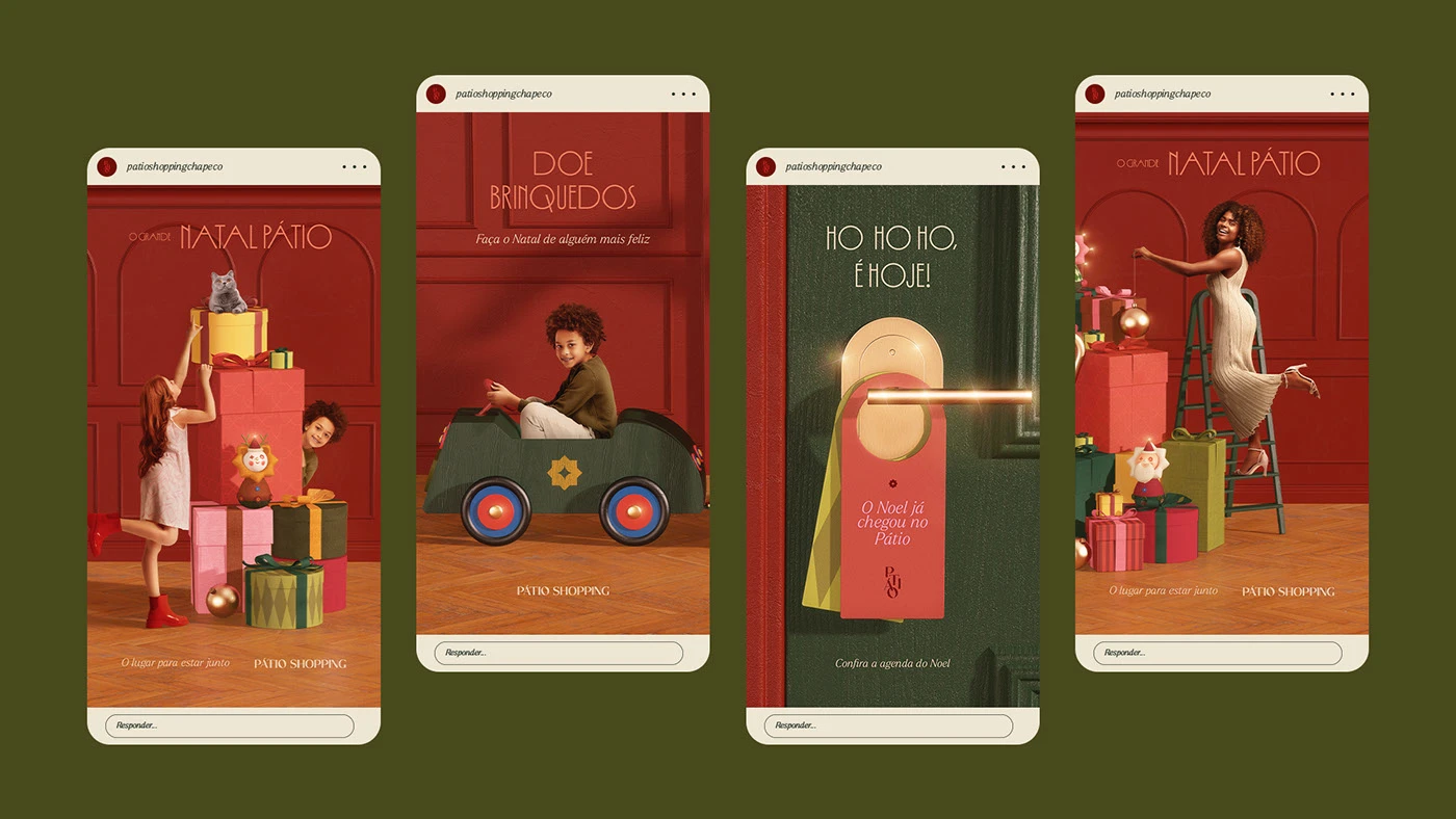 campanha Shopping Christmas ILLUSTRATION  branding  visual identity Advertising  design retouch mall