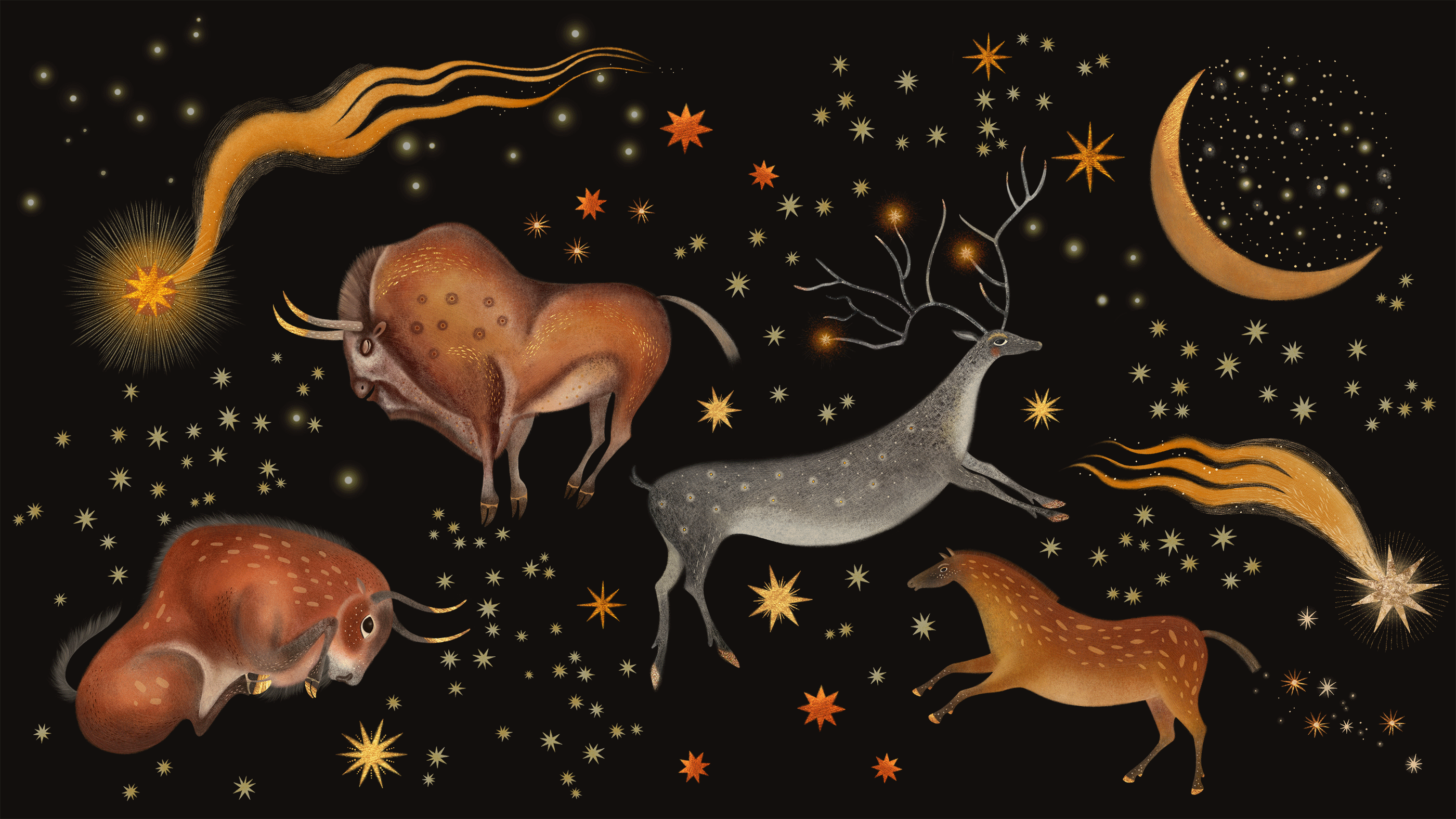 Alona Haidash: Cave paintings | pattern & poster collection 