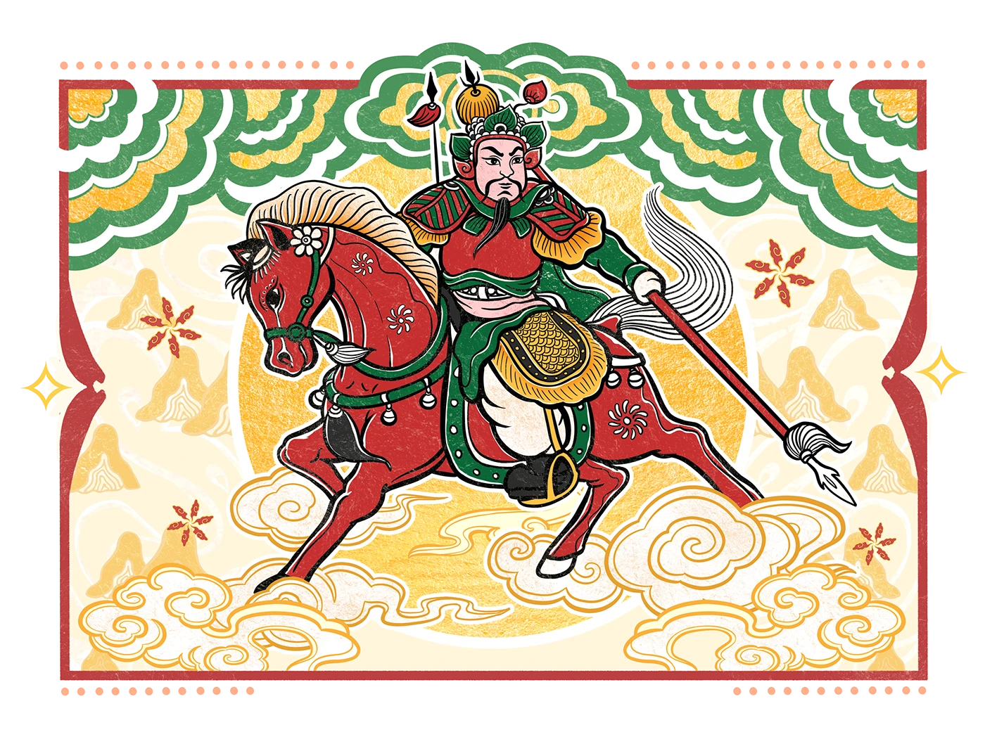 ILLUSTRATION Digital Art calendar house design dân gian Hàng Trống Ngựa tet key visual