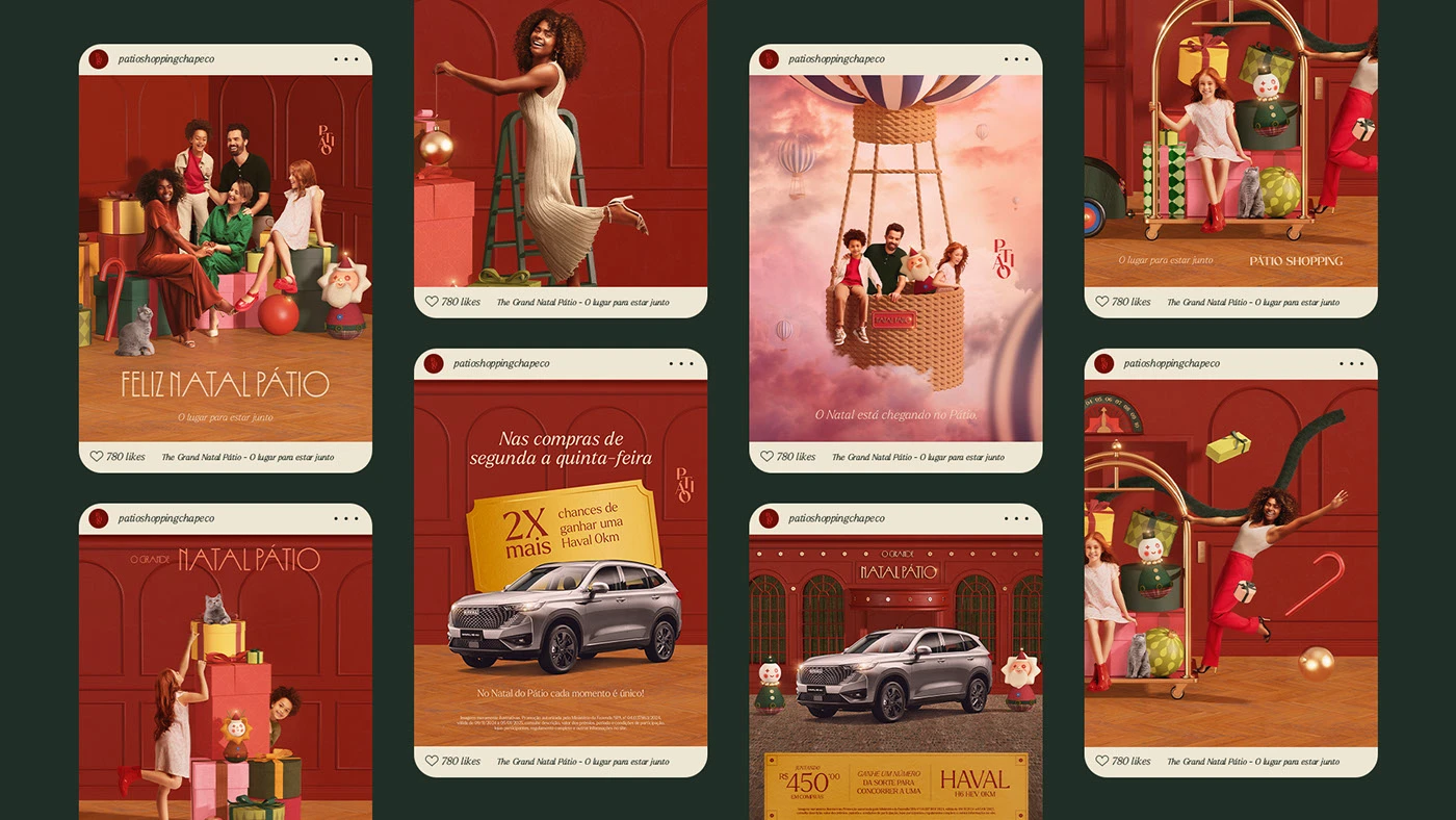 campanha Shopping Christmas ILLUSTRATION  branding  visual identity Advertising  design retouch mall