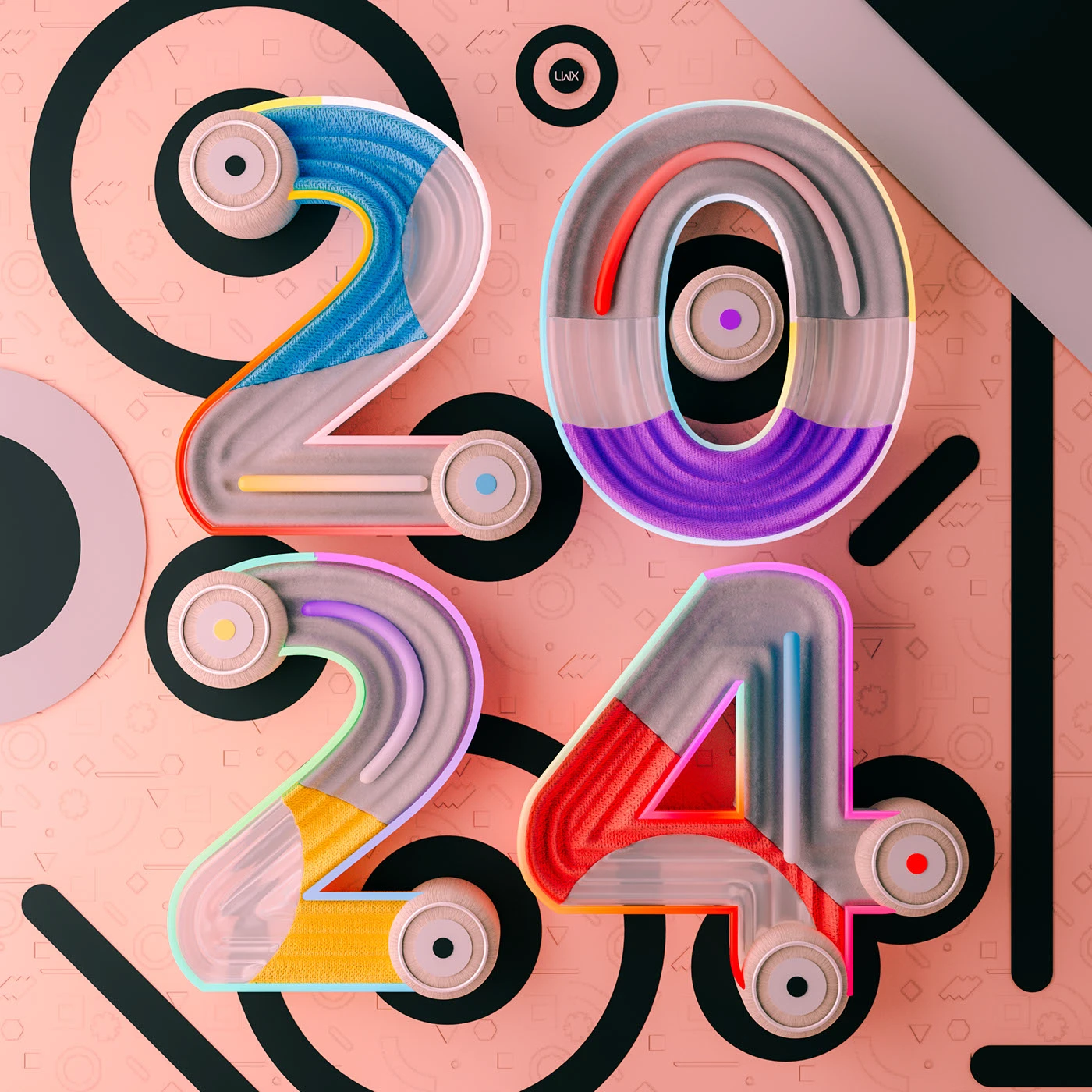 3D lettering numbers 3D typography colorful vibrant abstract 3d sculpting lighting ILLUSTRATION  composition