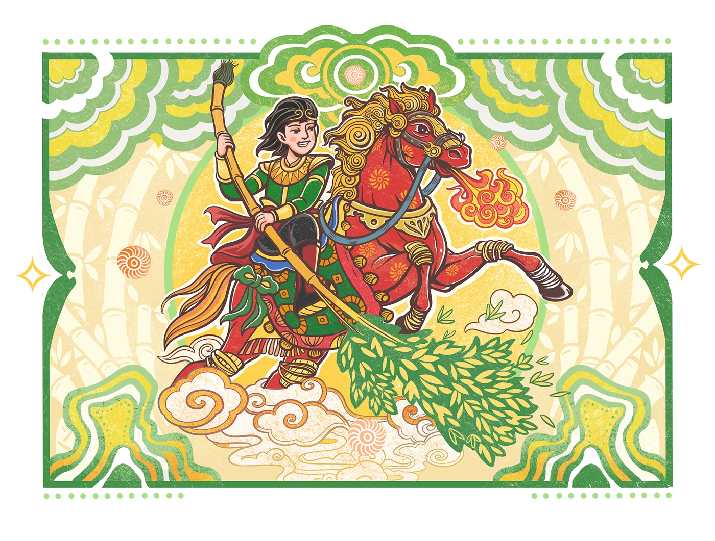 ILLUSTRATION  Digital Art  calendar house design dân gian Hàng Trống Ngựa tet key visual