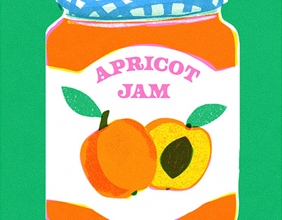 Apricot jam illustration for the collective book Fruits