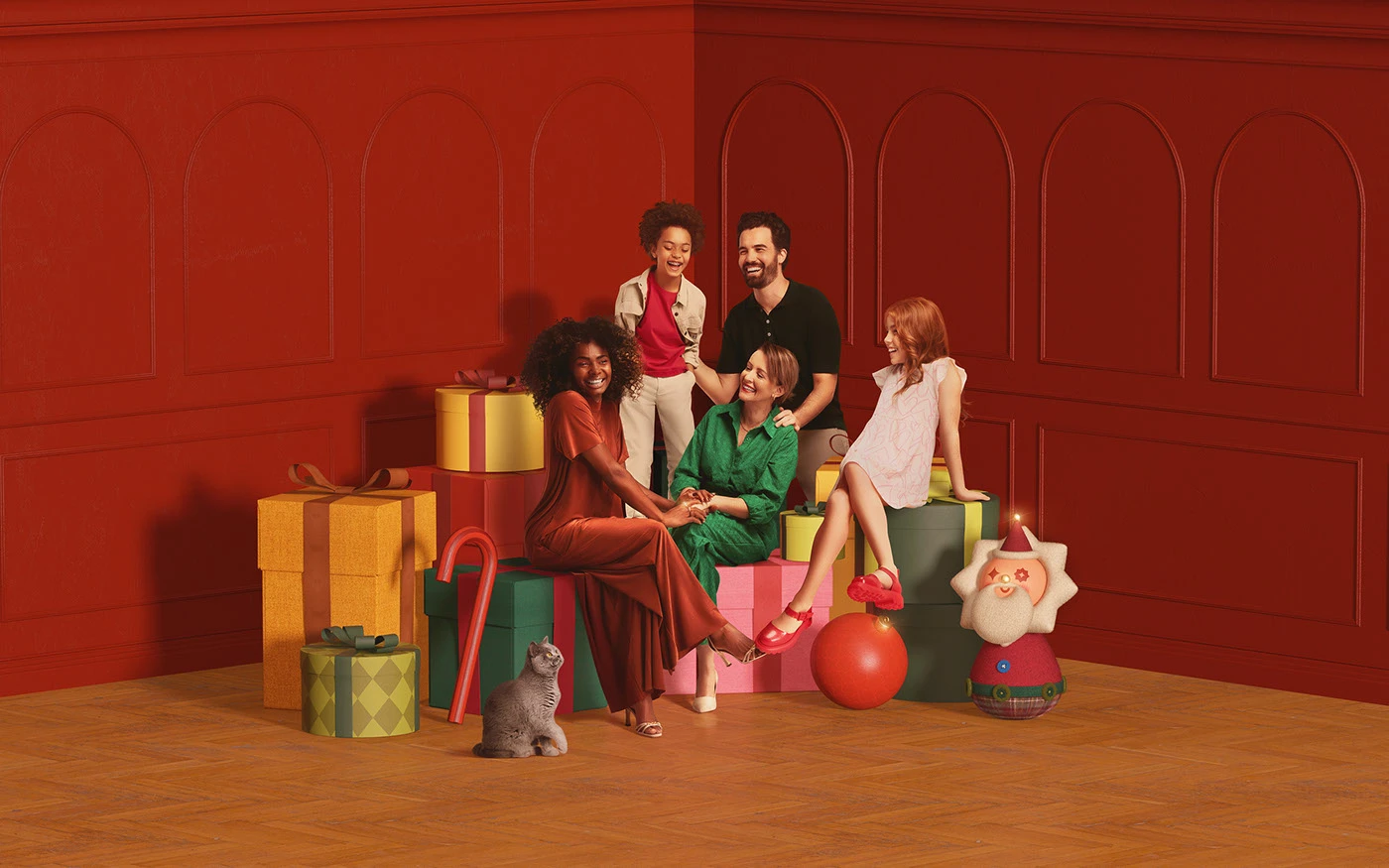 campanha Shopping Christmas ILLUSTRATION  branding  visual identity Advertising  design retouch mall